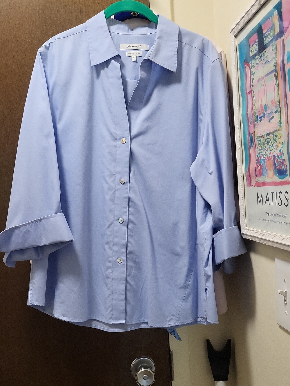 Foxcroft Light Blue Button-Down Shirt